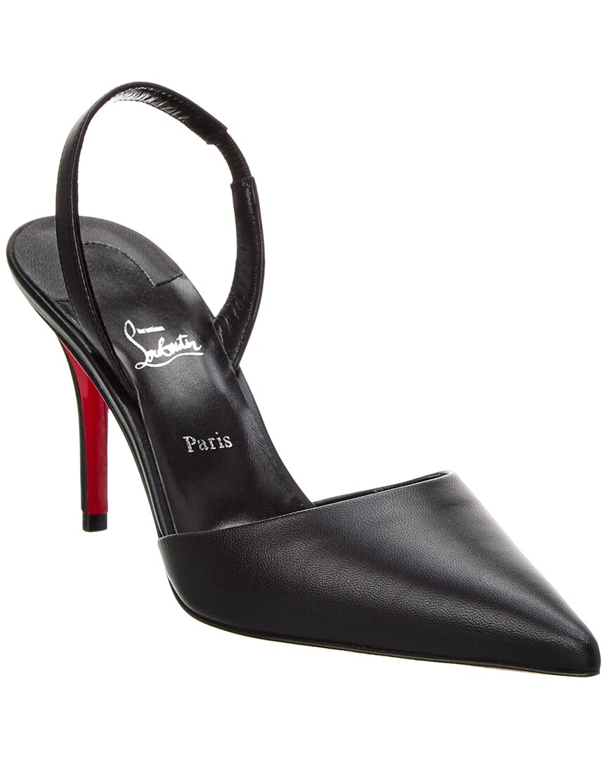 Christian Louboutin Apostropha Sling 80 Leather Slingback Pump In Black