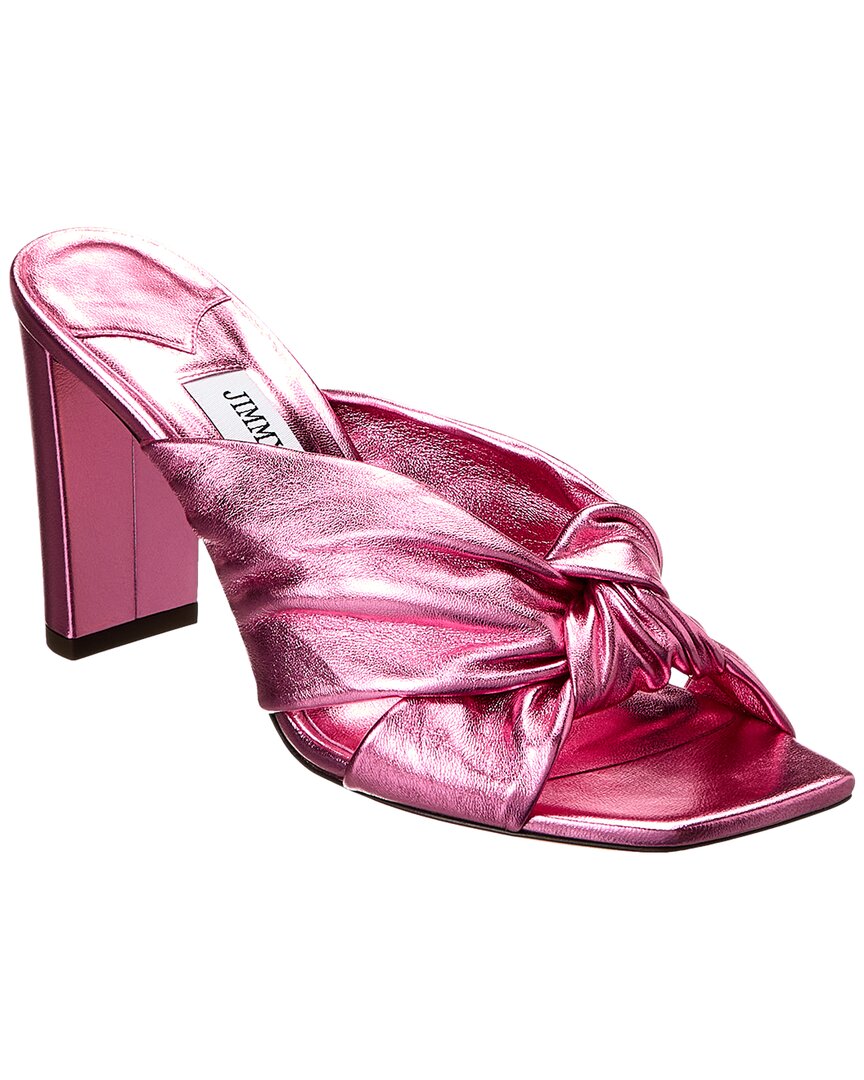 Shop Jimmy Choo Avenue 85 Leather Sandal In Pink