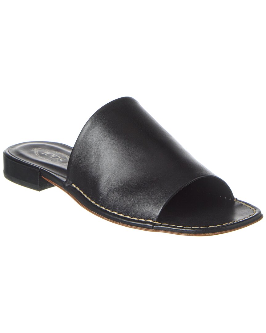 Tod's Leather Sandal In Black