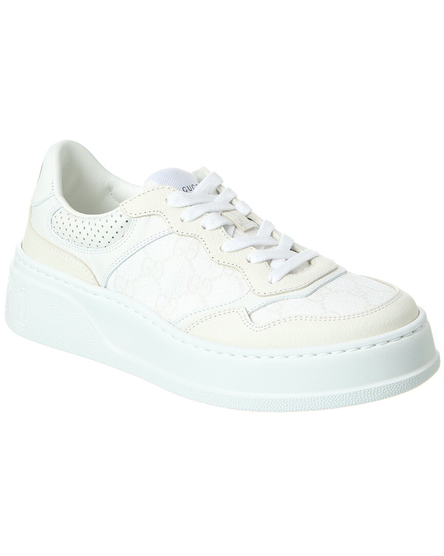 Shop Gucci Gg Supreme Canvas & Leather Sneaker In White
