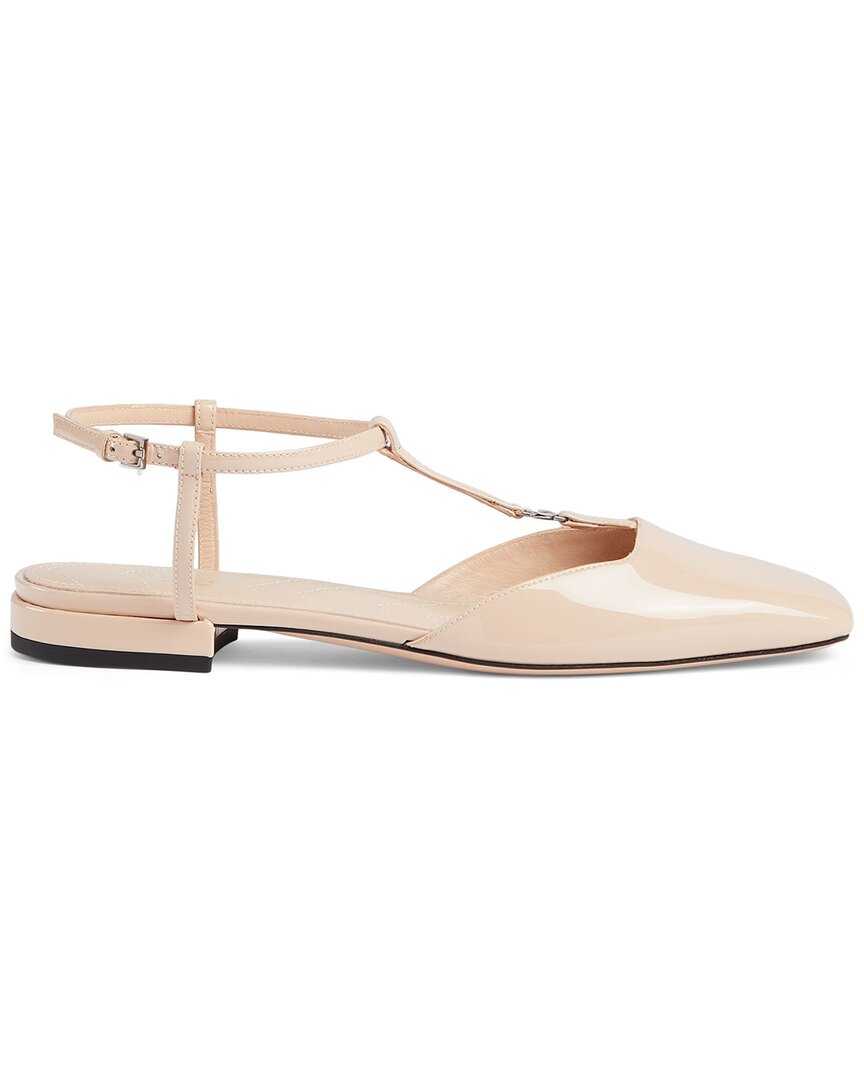Gucci Double G Patent Ballet Flat In Pink