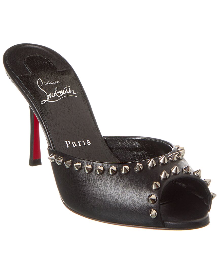 Shop Christian Louboutin Me Dolly 85 Spike Leather Sandal In Black