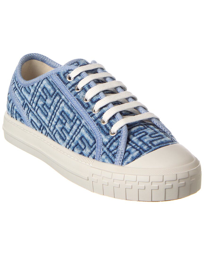 Shop Fendi Domino Denim Sneaker In Blue