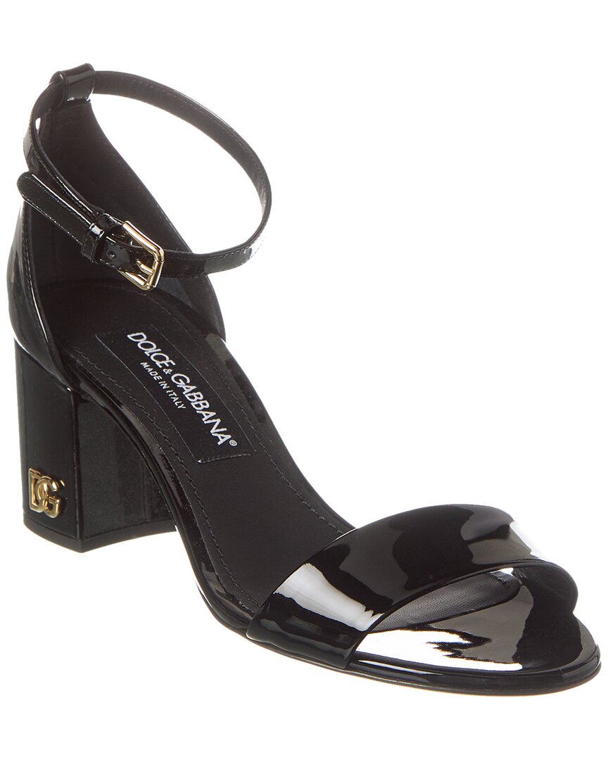 Dolce & Gabbana Dg Patent Sandal In Black