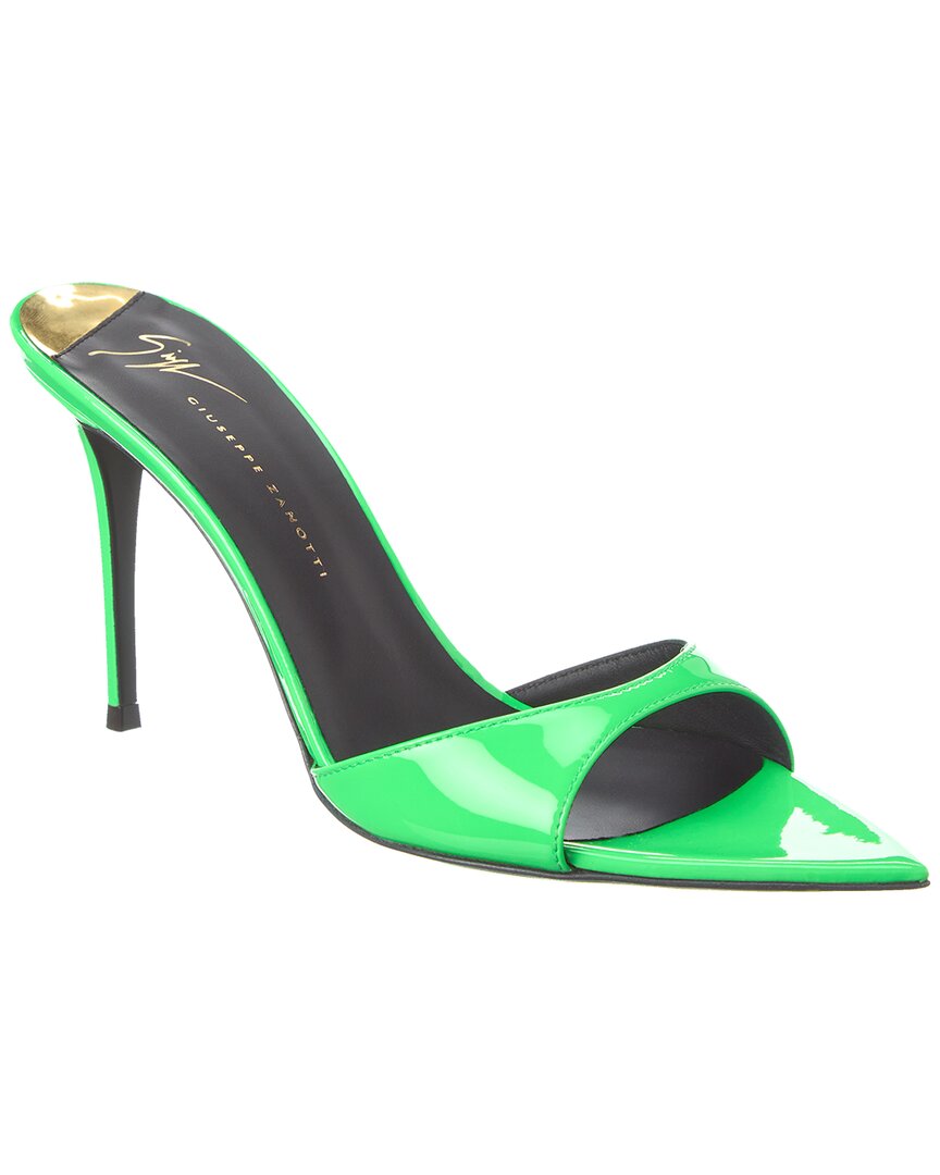 Shop Giuseppe Zanotti Intrigo 90 Patent Sandal In Green