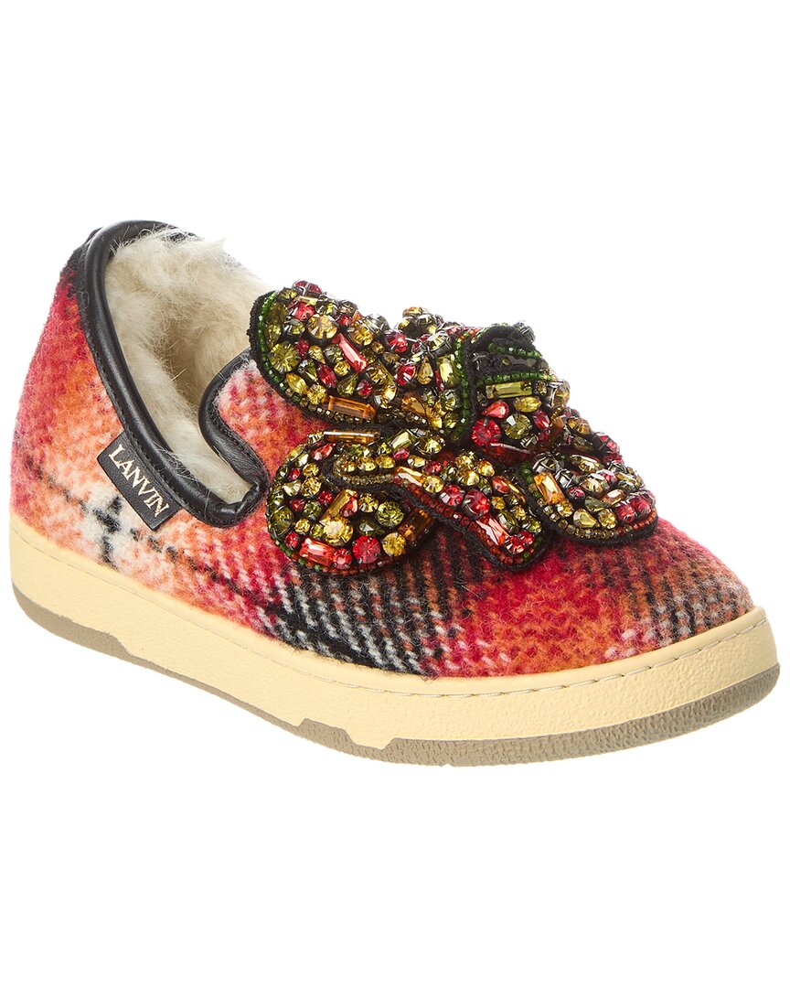 Lanvin Cosy Wool Slipper In Red