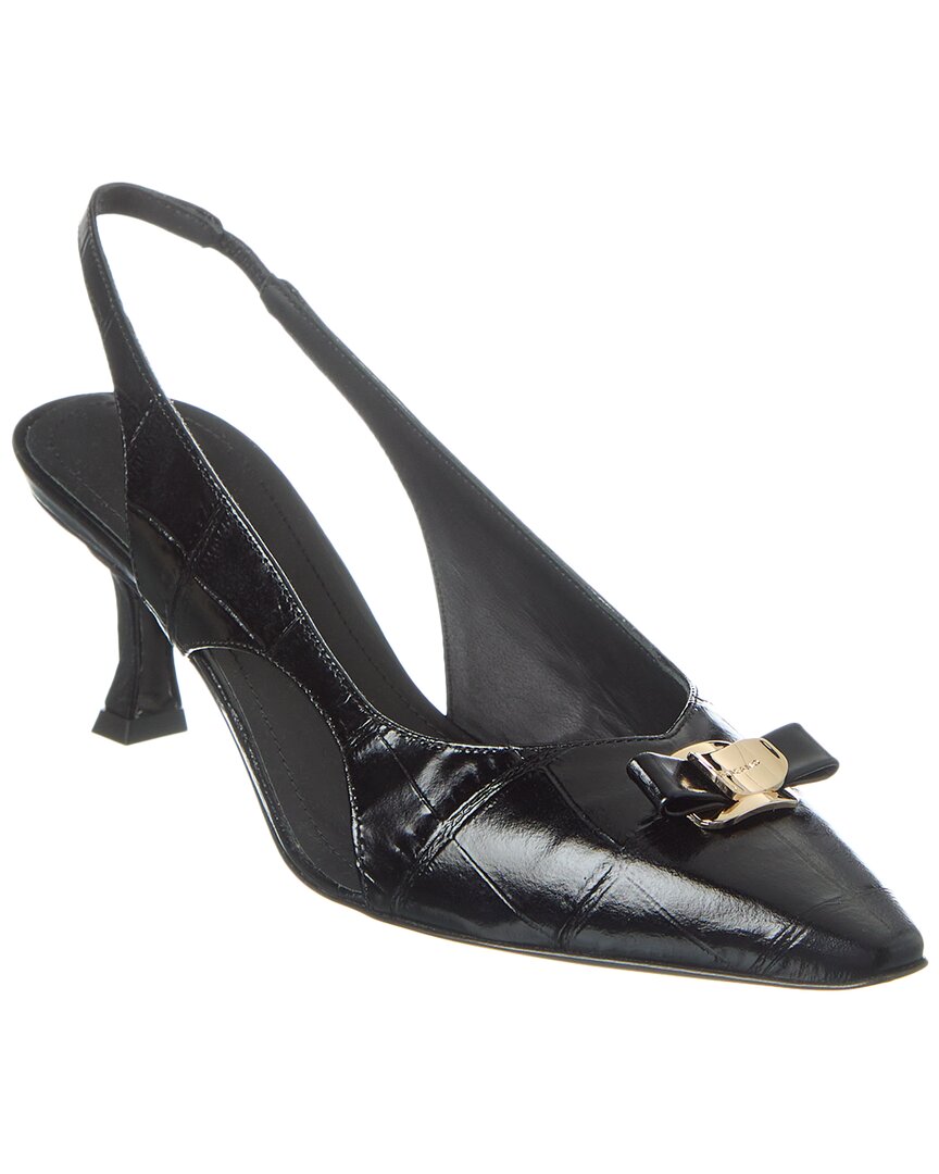 Ferragamo Salvatore Mini Bow Zarula Leather Slingb