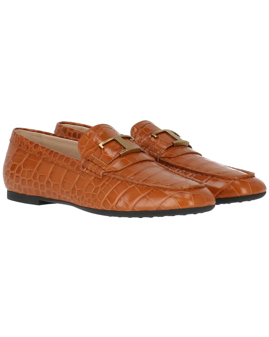 Tod's Croc-embossed Leather Loafer