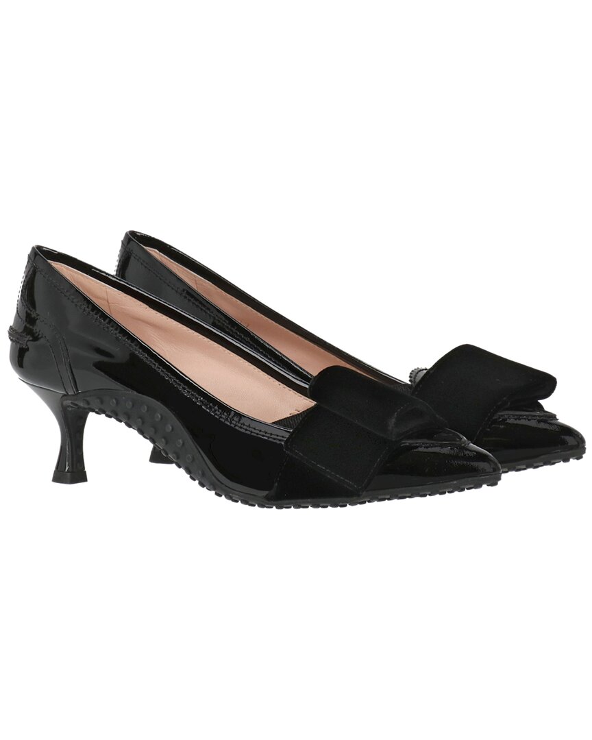 Tod's Gomma Leather Pump In Black