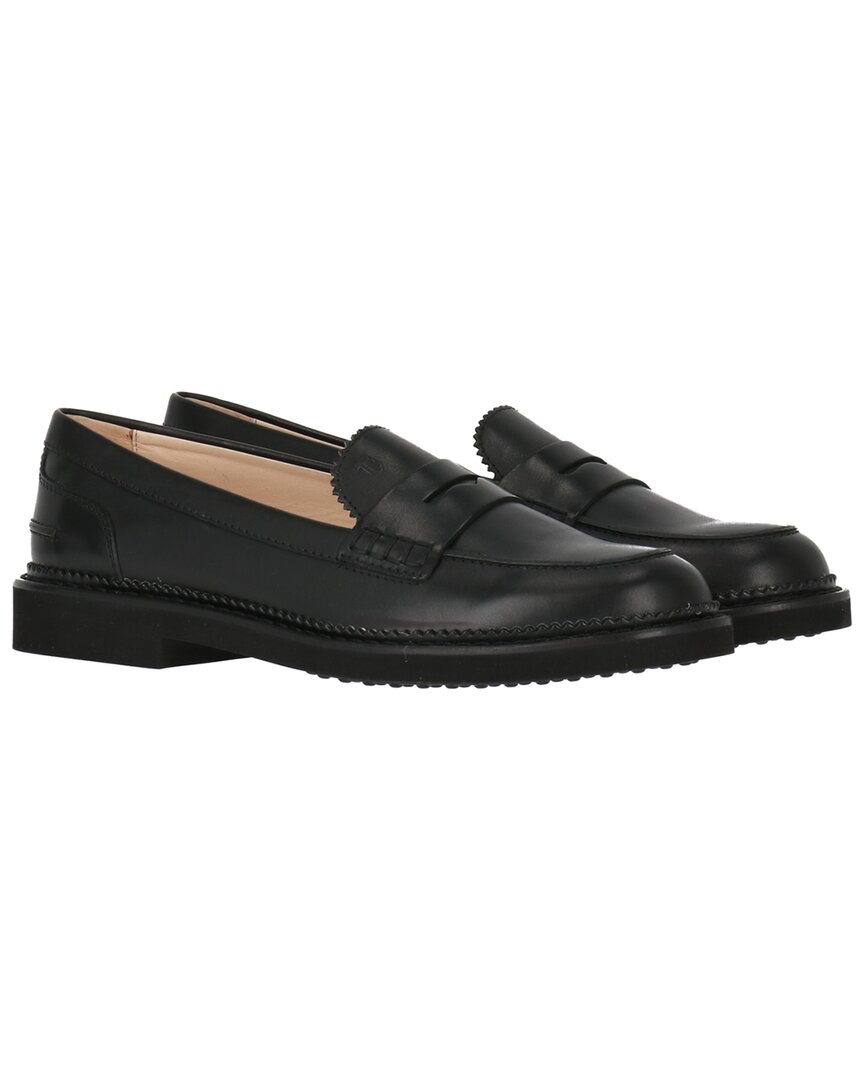 Tod's Gomma Pesante Leather Loafer In Black