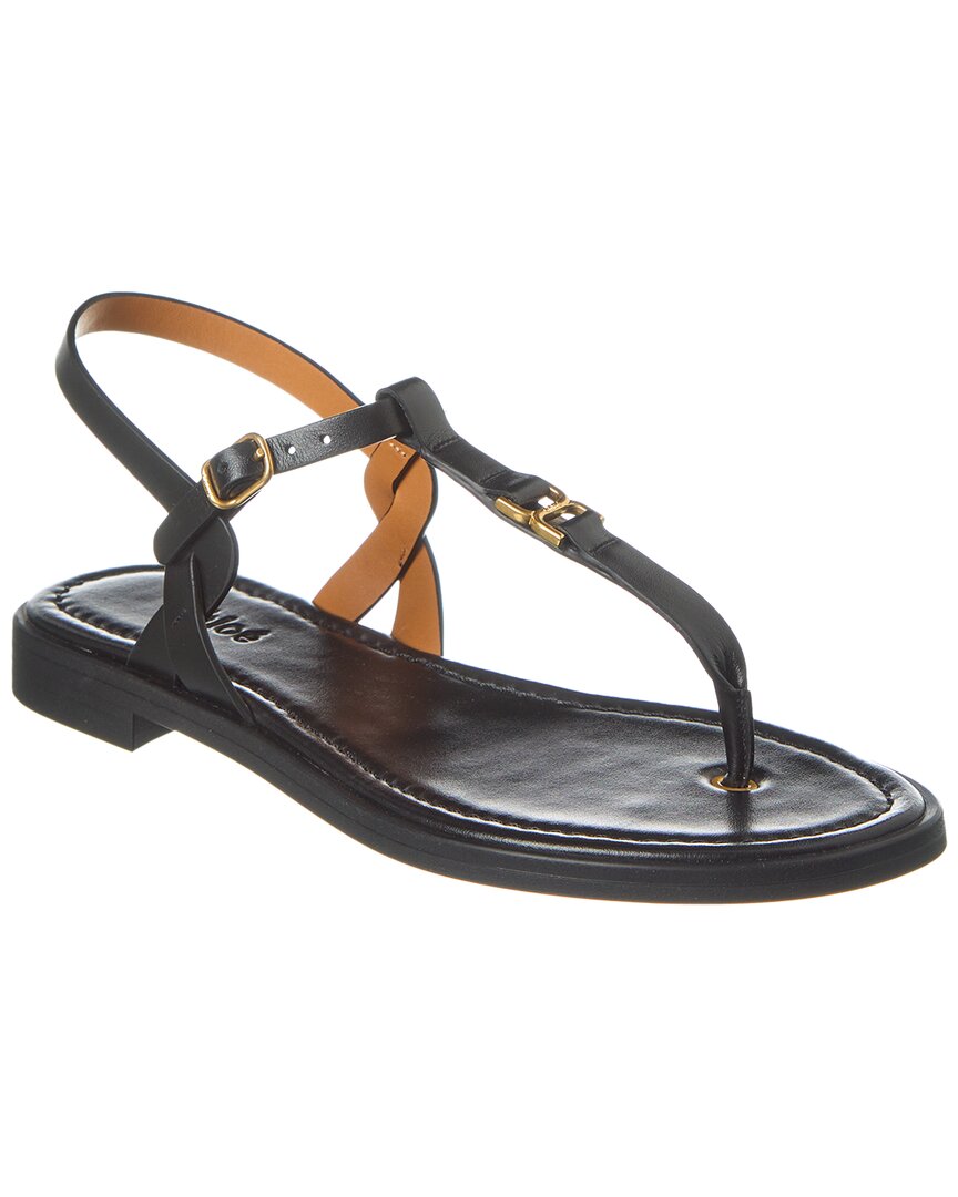 Shop Chloé Marcie Leather Sandal In Black