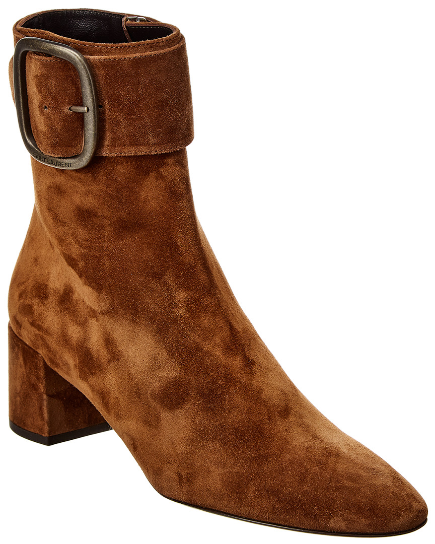 saint laurent joplin suede ankle boots