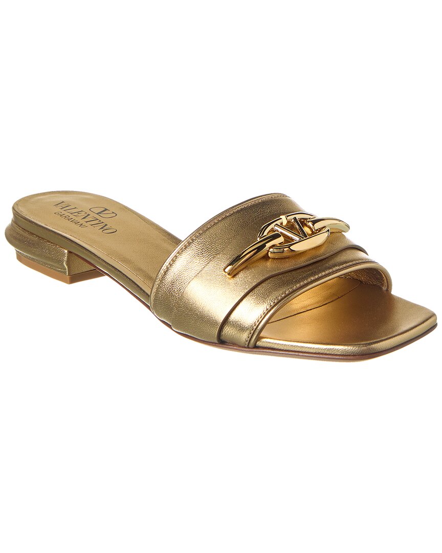 Valentino Garavani Valentino Leather Sandal In Gold