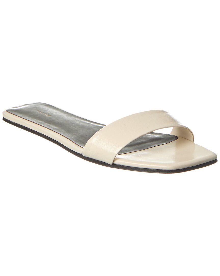 Shop The Row Chocolate Leather Flat In White