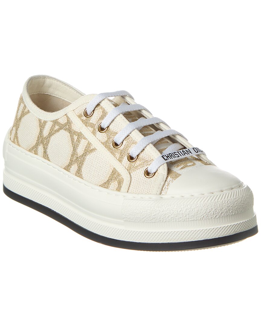 Shop Dior Walk'n' Canvas Platform Sneaker In White