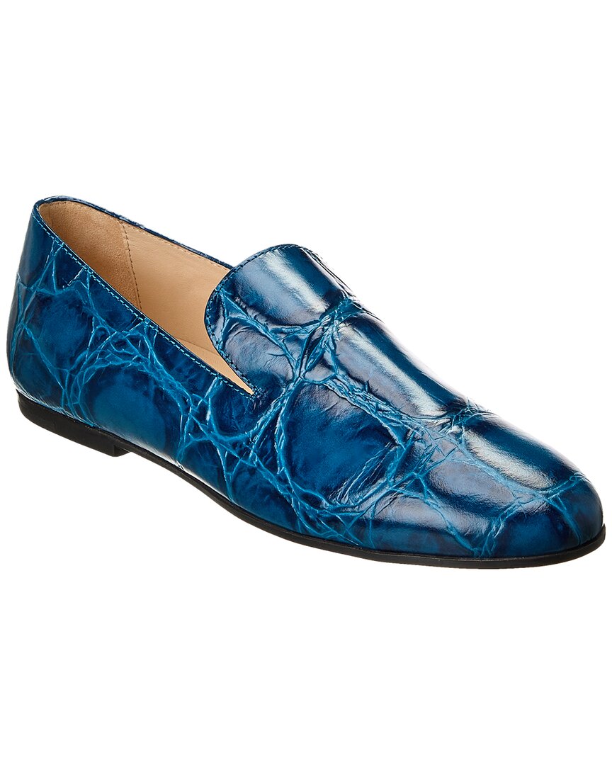 Tod's Gomma Leather Loafer In Blue