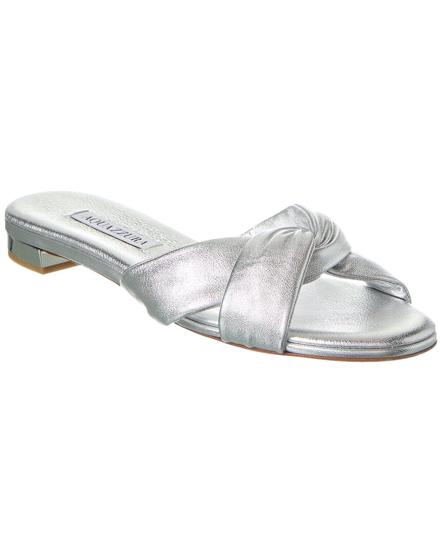 Aquazzura Ollie Twist Sandal In Silver