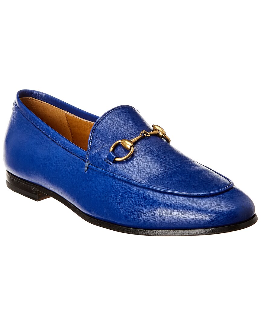 Gucci Jordaan Leather Loafer In Blue
