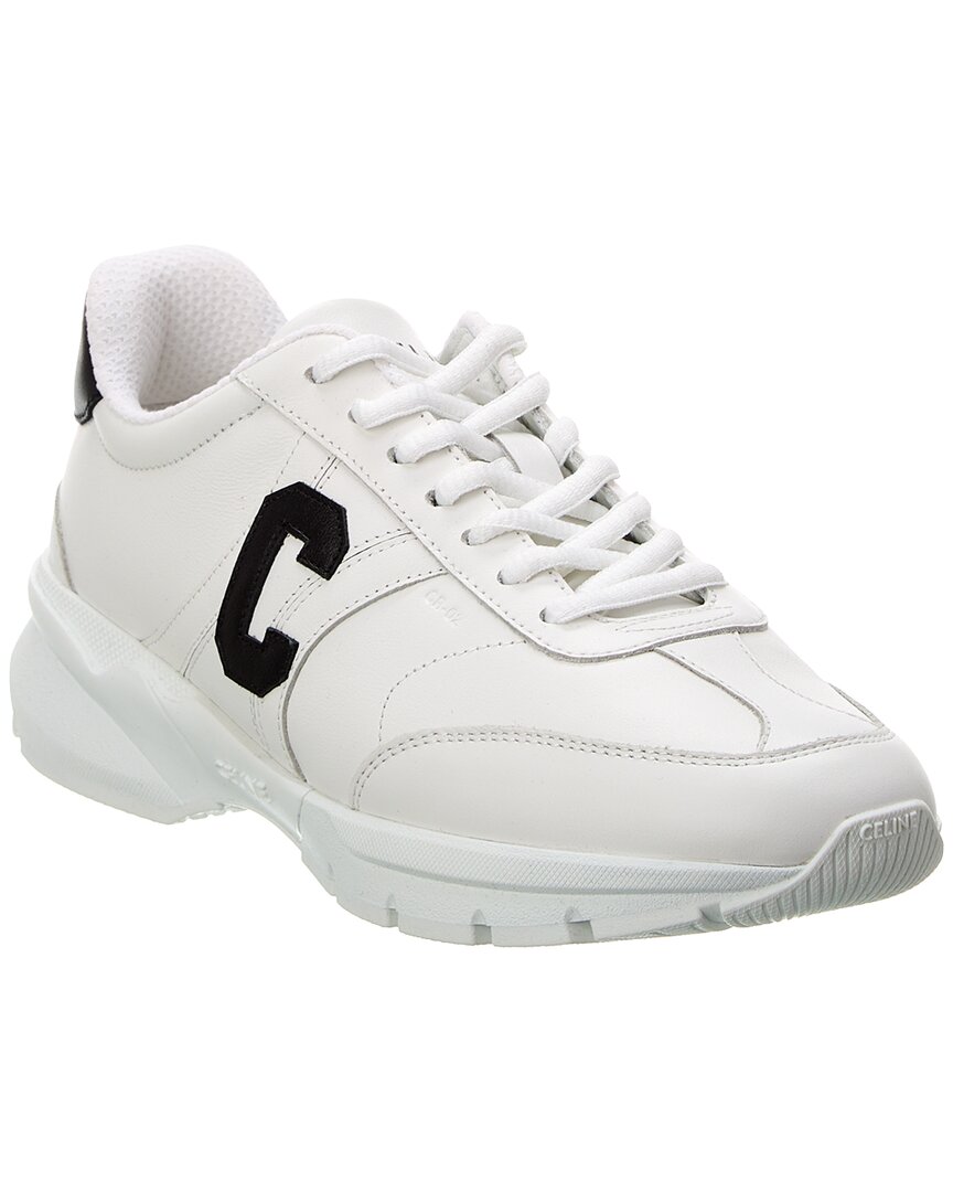 Celine Runner Cr-02 Leather Sneaker In White