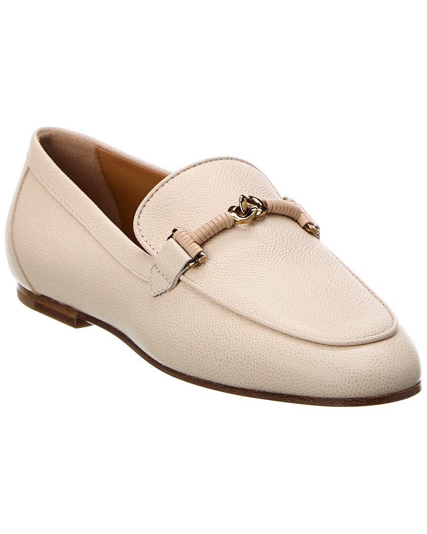 Shop Tod's Chain-link Leather Loafer In White