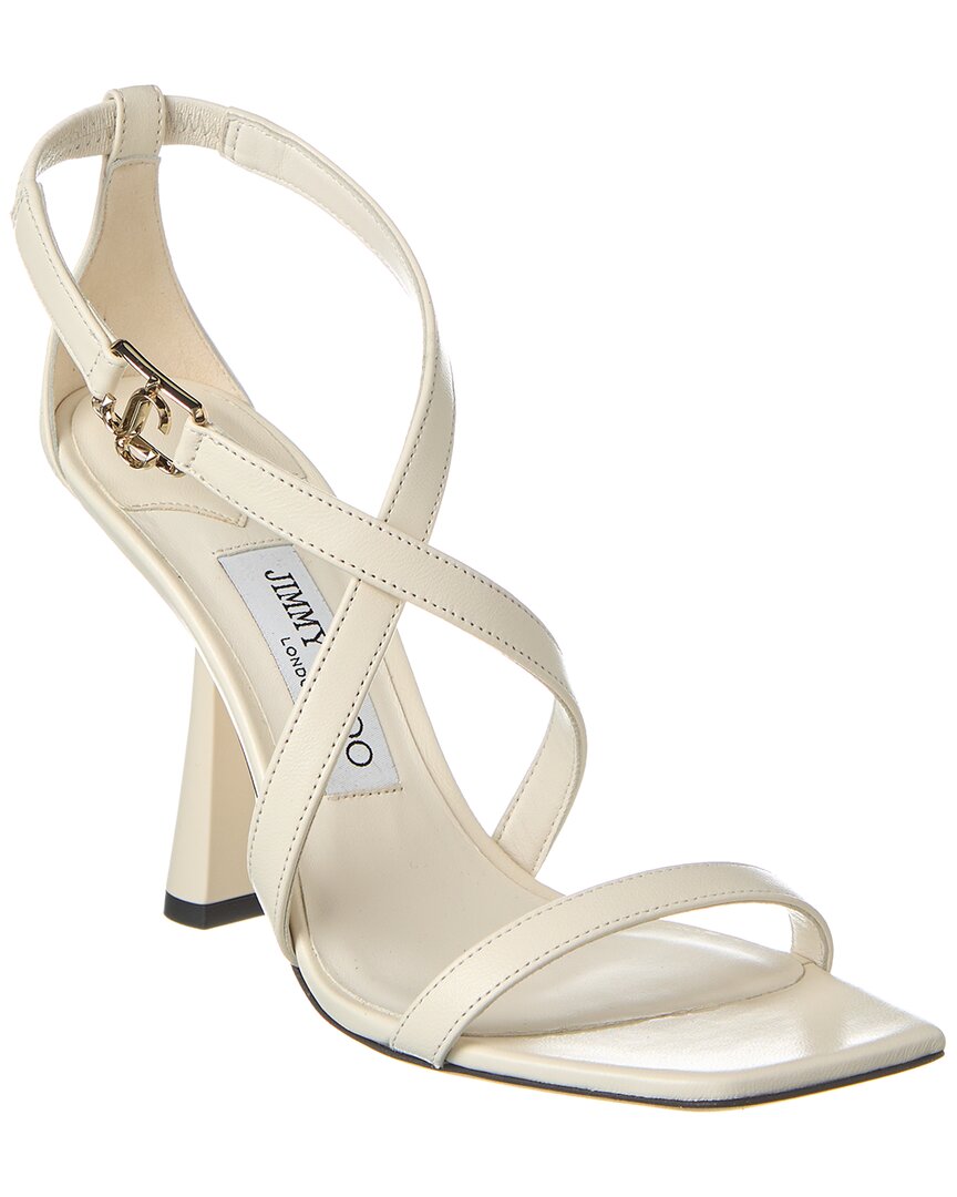 Jimmy Choo Jessica 100 Leather Sandal Women's White 36 | eBay