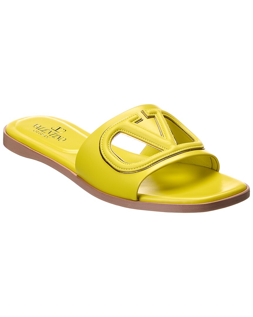Valentino Garavani Valentino Vlogo Cutout Leather Sandal In Yellow