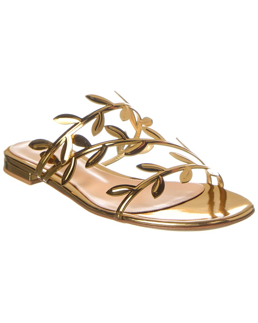 Gianvito Rossi Flavia Metallic Leather Flats