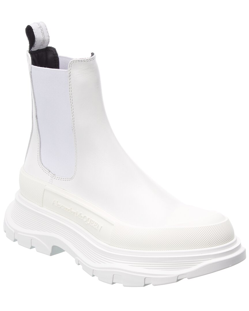 Alexander Mcqueen Leather Chunky Sole Sneakers Women In White