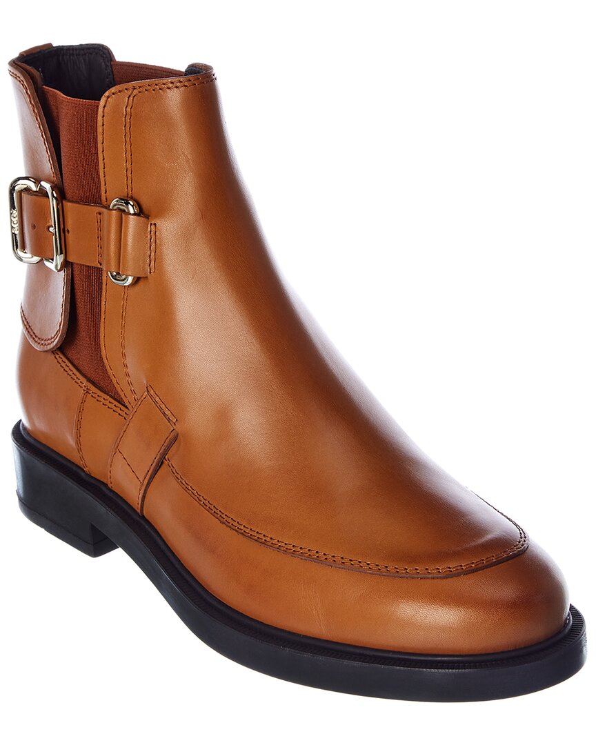 Tod's Buckled Leather Ankle Boot