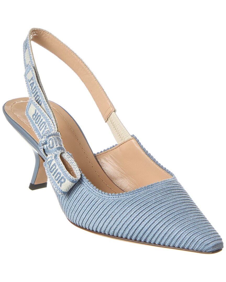 Dior J'a Embroidered Slingback Pump In Blue