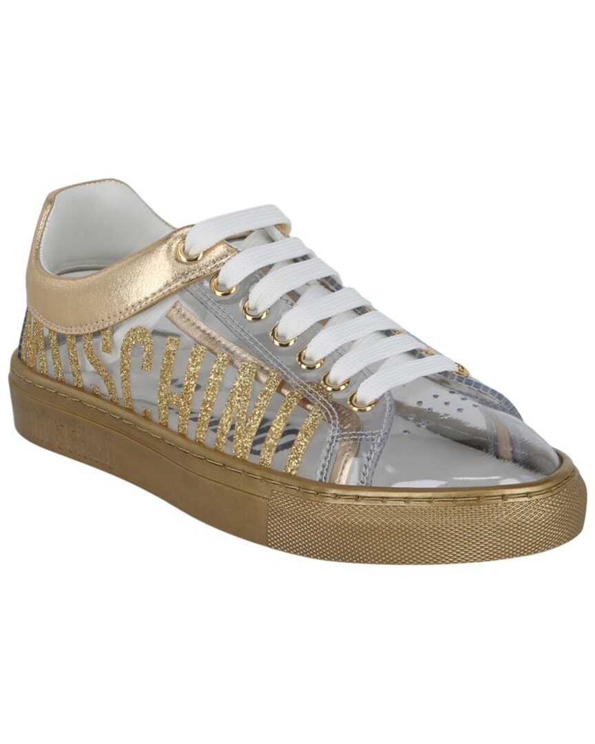 Moschino Transparent Sneaker In Gold