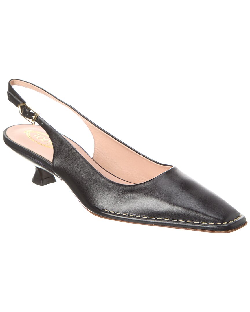 Tod's Leather Slingback Pump In Black