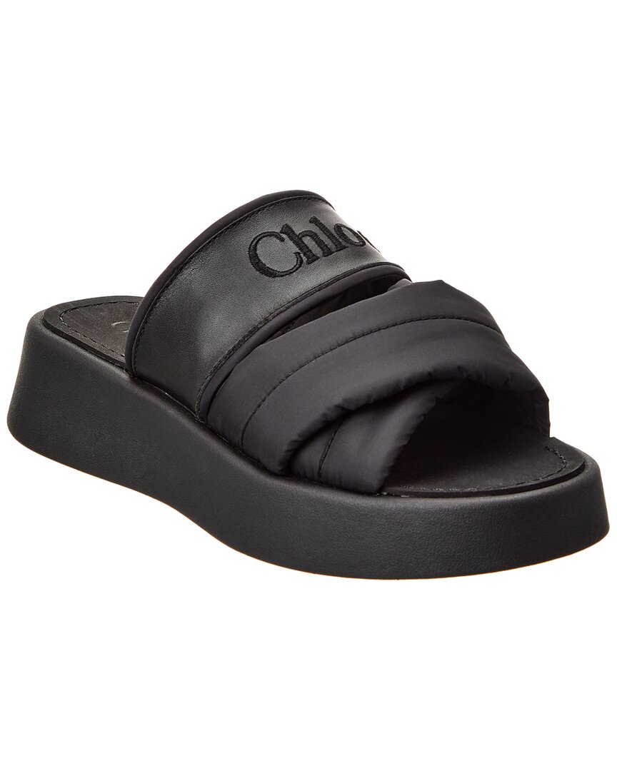 Chloé Mila Leather Platform Sandal In Black