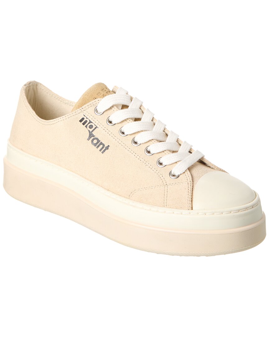 Isabel Marant Austen Canvas Platform Sneaker In Beige