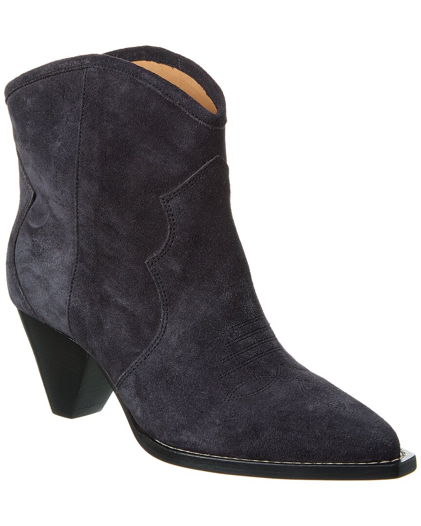 Isabel Marant Darizo Suede Western Booties In Black