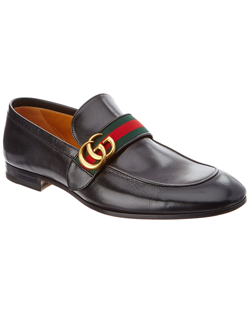 leather loafer with gg web