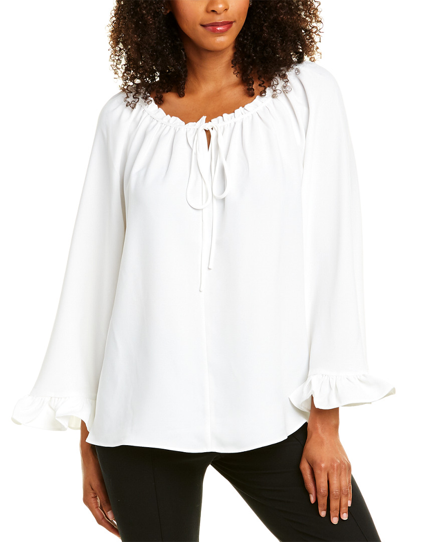 Image of tyler boe Ruffle Wide Sleeve Blouse