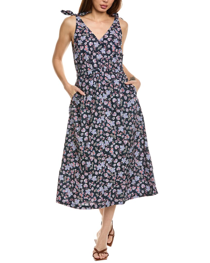Nation Ltd Marcela Tie-strap Midi Dres In Blue