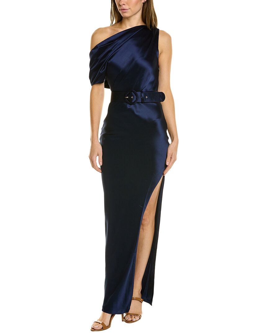 Nicholas Eartha Off-shoulder Gown In Blue