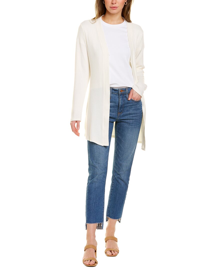 Vince Camuto Ribbed Cardigan In White