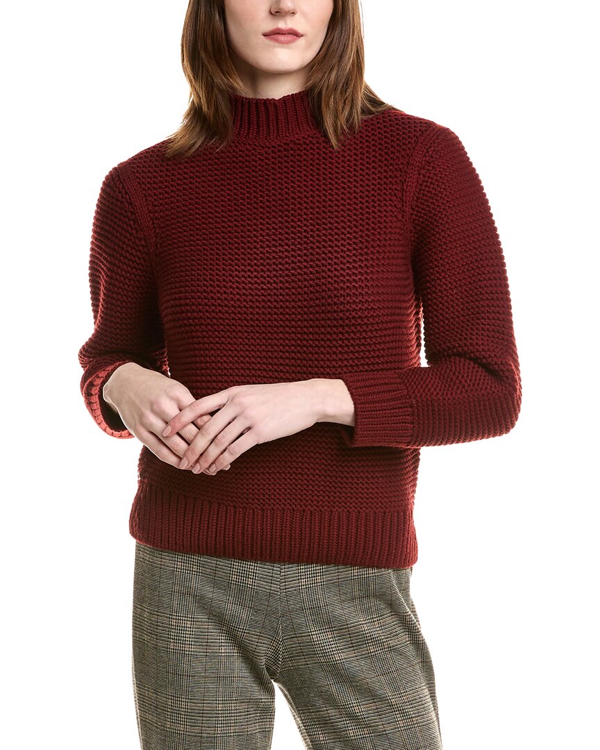 Lafayette 148 New York Ribbed Alpaca & Silk-blend Pullover In Red