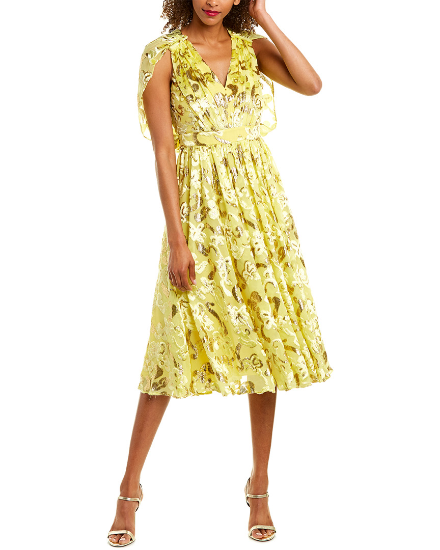 Image of PRABAL GURUNG Cape Silk-Blend Midi Dress