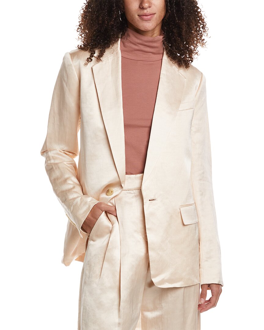 Shop A.l.c . Ridley Linen-blend Jacket In Pink
