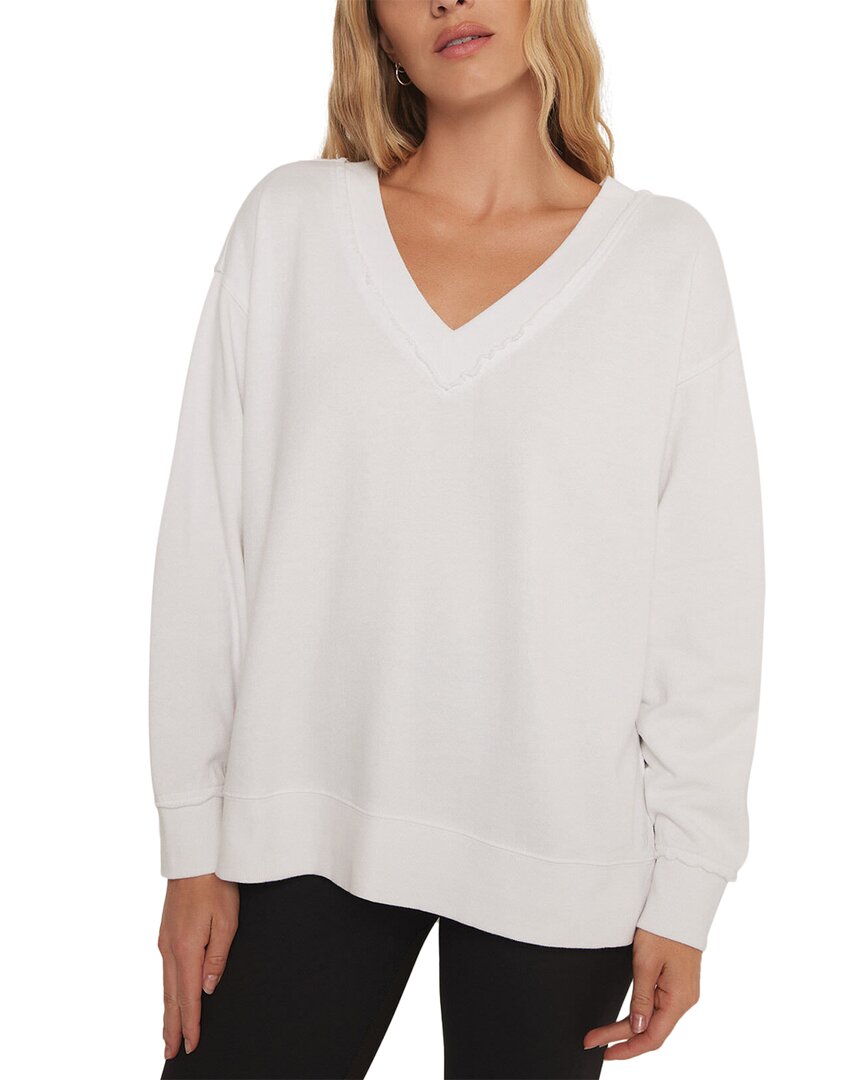 Z Supply Oversized Double Take Sweatshirt In White