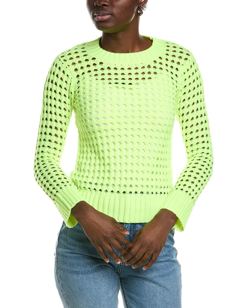 Shop Wispr Pointelle Silk-blend Sweater In Yellow