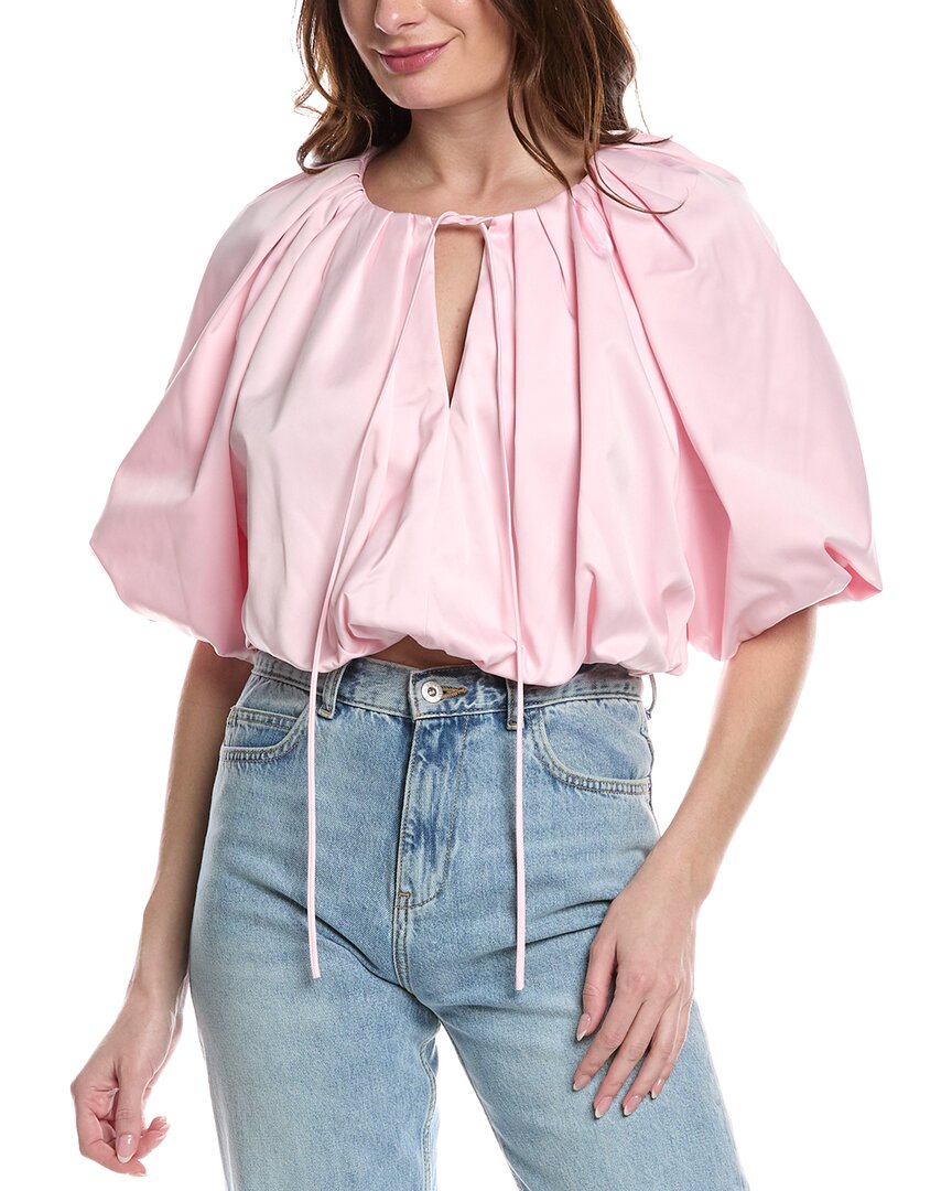 Rebecca Taylor Techy Sateen Top In Pink