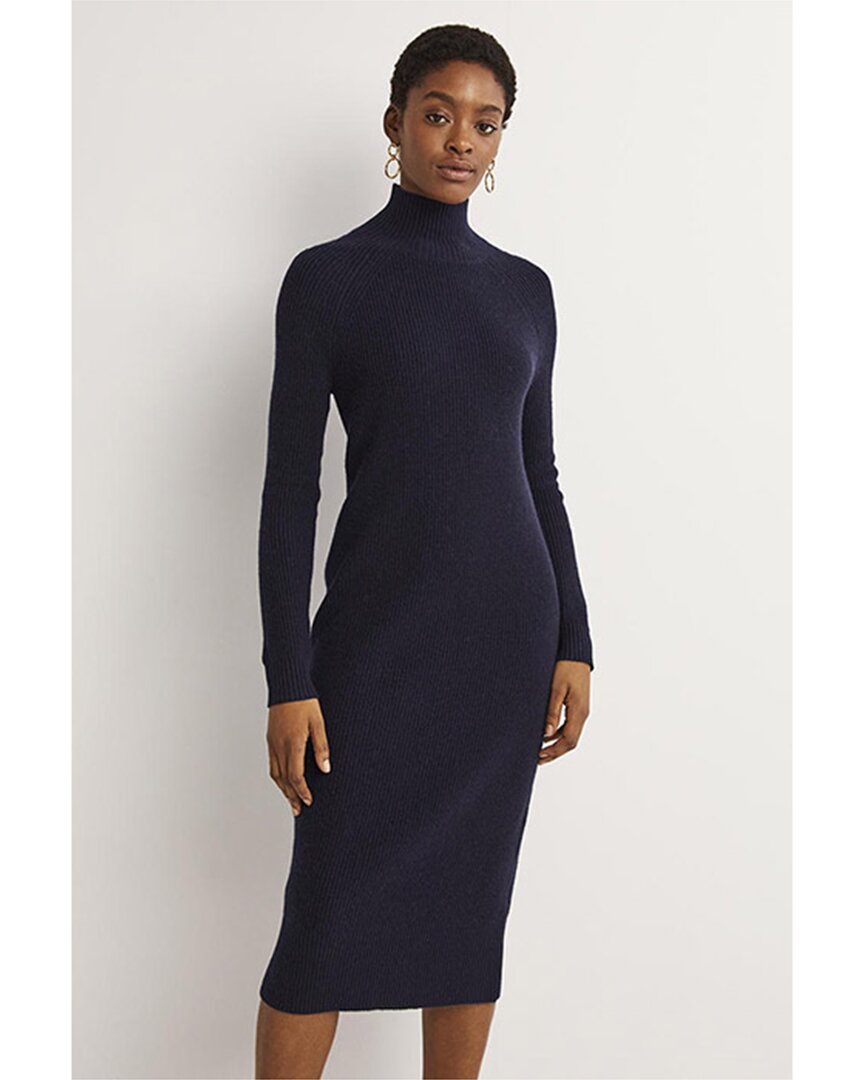Shop Boden High-neck Knit Wool & Alpaca-blend Midi Dress