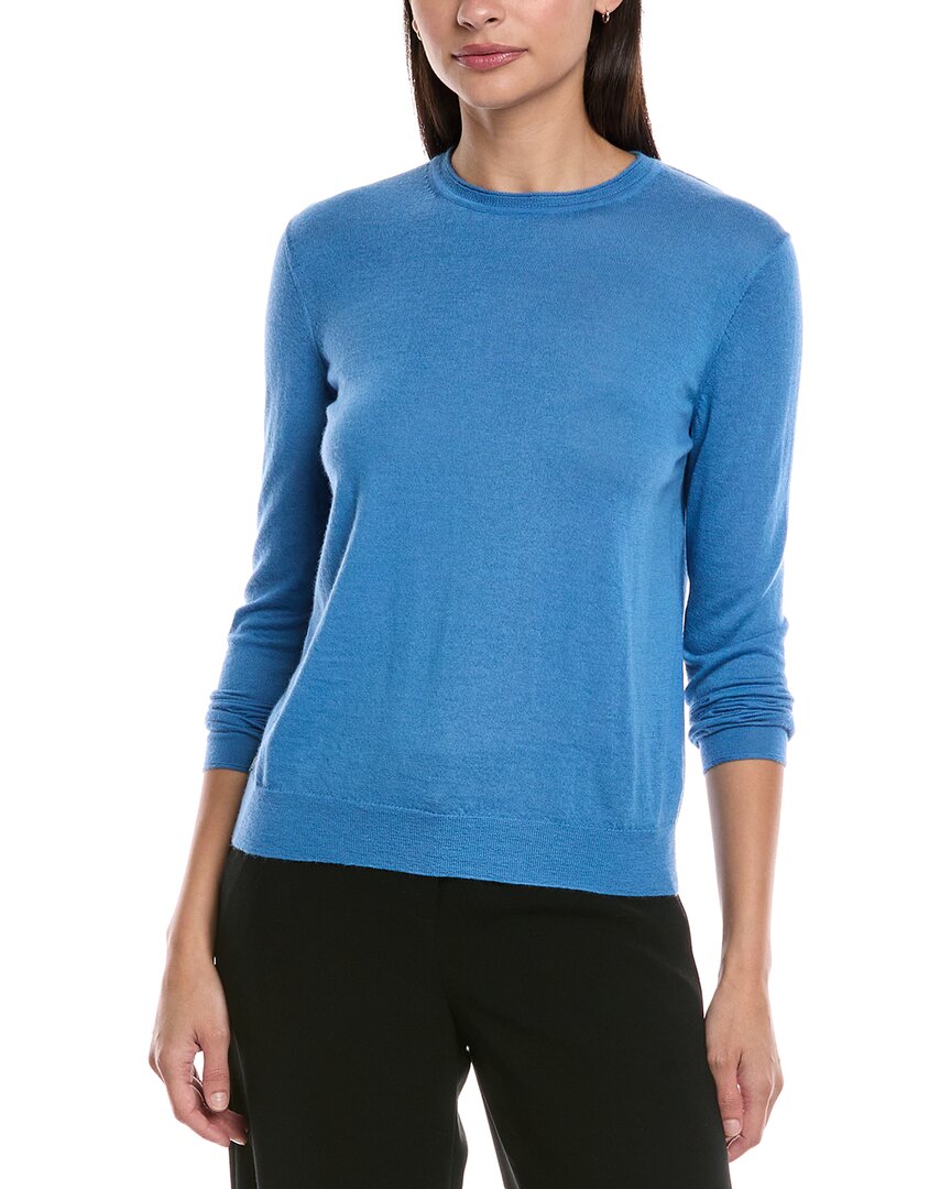 Lafayette 148 New York Crewneck Cashmere Sweater In Blue