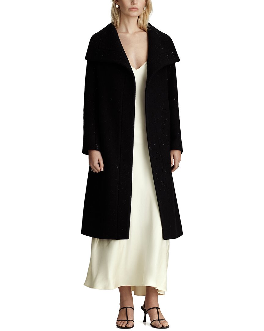 Dawn Levy Gisele Wrap Coat In Black