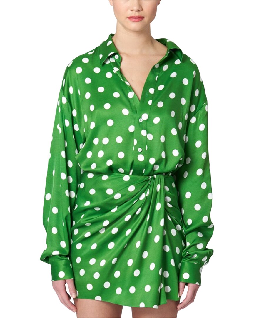 Carolina Herrera Sarong Mini Silk-blend Wrap Skirt In Green